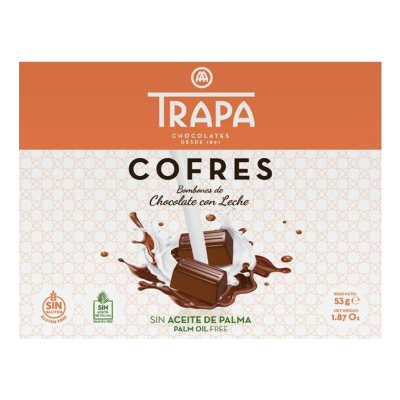 Bombons Cofres de Chocolate de Leite Trapa 53gr